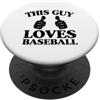Classic Baseball Fan Merch With Retro Ae Questo ragazzo ama il baseball due pollici PopSockets PopGrip Adesivo
