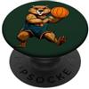 Basketball Animals Pallacanestro in flanella PopSockets PopGrip Adesivo