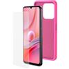 SPC Discovery 3 / 3SE Protection Pack - Custodia in silicone rosa con interno in microfibra + vetro temperato per SPC Discovery 3 e Discovery 3 SE (6,8) | Extra resistente e semi-flessibile