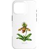 The Botany Bureau Custodia per iPhone 16 Pro Illustrazione della pianta dell'orchidea pantofola della signora Paphiopedilum