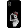 Anne Cha Art Custodia per iPhone X/XS Girl Power GRL PWR - Rivettatrice moderna Rosie the Rivettatrice Pin Up Retro Art