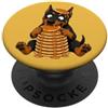 Doberman Pancakes Breakfast Cartoon Divertente design a forma di cane con Doberman PopSockets PopGrip Adesivo