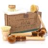 Jungle Culture Spazzole Ecologiche per Piatti Jungle Culture® per la Pulizia dei Piatti - Set di 6 Pezzi per la Pulizia, Spazzole Cucina - Spazzola di Cocco per Pentole e Spugna Ecologica per Stoviglie