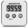 Aigostar Timer da cucina digitale con grande schermo LCD, timer multifunzione con magnete, supporto e foro, cronometro 3 in 1 conto alla rovescia, timer sveglia per cucina, studio