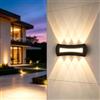 Dythwron Lampada da parete LED esterna, lampada a muro moderna impermeabile IP65, 10W luce bianca calda 3000K con 6 fari, lampada da parete interna ed esterna per soggiorno, giardino, facciata casa, terrazzo