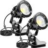 GBKDQQ 2 faretti LED a morsetto con spina e interruttore, IP65, 10 W, impermeabili, per interni ed esterni, con morsetto a LED da 1,5 m, per esterni, cortile/prato (bianco freddo)