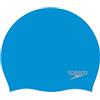 Speedo Unisex Plain Moulded Silicone Swimming Cap | Tried and Trusted, Blue/Silver, One Size