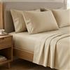 PETTI Artigiani Italiani - Set Lenzuola una Piazza e Mezza Percalle Cotone Beige, Completo Letto 3 Pezzi, 100% Made in Italy