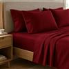 PETTI Artigiani Italiani - Set Lenzuola una Piazza e Mezza Percalle Cotone Bordeaux, Completo Letto 3 Pezzi, 100% Made in Italy
