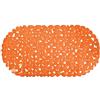 MSV - Tappetino da bagno in PVC con ciottoli - PVC 100% senza ftalati - 68 x 35 cm - Arancione - Superficie antiscivolo per sicurezza e comfort - Facile da pulire
