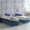 Talamo Italia Letto Singolo Melissa, Letto Contenitore con Rivestimento in Tessuto, 100% Made in Italy, Apertura Laterale, Adatto per Materasso Cm 80x190, Blu
