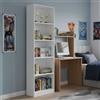 Dmora - Libreria Pomona, Mobile portalibri Alta a 5 Ripiani, Scaffale da Ufficio o cameretta, Scaffale Moderno con Scomparti, 52x25h80 cm, Bianco