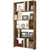 Dmora - Libreria Algieba, Scaffale da ufficio, Mobile portalibri, Biblioteca, 90x20h180 cm, Noce e Bianco Marmo