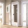 Dmora - Scarpiera Zevola, Portascarpe salvaspazio da ingresso, Mobiletto portascarpe a 1 anta a specchio, 50x27h186 cm, Bianco
