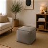 Talamo Italia - Pouf Annalaura, Pouf multifunzione, Poltroncina relax in tessuto imbottito, 100% Made in Italy, 45x45h45 cm, Tortora