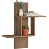 Dmora - Mensola Hyperion, Scaffale, Ripiano a muro, Scaffalatura multiuso, 64x20h70 cm, Quercia
