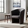 Dmora Poltrona con Rivestimento in Ecopelle, Colore Nero, cm 65 x 78 x 60, Nera