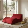 Talamo Italia Pouf Clever, trasformabile in Chaise Longue Matrimoniale, Ecopelle, 100x70x50 cm, Made in Italy, Rosso