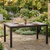 Dmora - Tavolo da esterno Giove, Ripiano rettangolare da giardino, Tavolo da giardino multiuso effetto rattan, 100% Made in Italy, 150x90h74 cm, Antracite