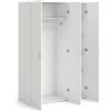 Dmora Armadio Guardaroba a Tre battenti con Quattro Ripiani Interni e Barra Appendiabiti, Colore Bianco, cm 115 x 175 x 49, 3 Ante