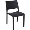 Dmora - Sedia da Esterno Ancona, Seduta da Giardino, Sedia per Tavolo da Pranzo, Poltrona Outdoor, 100% Made in Italy, Cm 46x52h83, Antracite