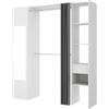 Dmora Guardaroba Grande Rigi 52x205h cm Bianco 8 Ripiani Appendiabiti, Armadio Camera da Letto un Cassetto