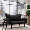 Dmora Divano Letto 2 Posti Aquilonis 140x65 cm Nero Contenitore Braccioli, Posti a Sedere 2