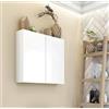 Dmora - Mobile pensile Connell, Armadietto sospeso, Mobiletto a muro, Armadio ausiliario multifunzione, 60x16 h60 cm, Bianco lucido