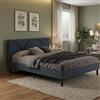 Dmora - Letto alla francese Calitri, Sommier per camera da letto, Giroletto per stanza, Struttura porta materasso, Adatto a materasso Cm 140x190, Blu