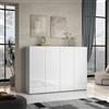 Dmora - Scarpiera Uitenhage, Mobile portascarpe, Armadio da ingresso multiuso, Mobiletto per calzature, Made in Italy, 160x34h115 cm, Bianco lucido