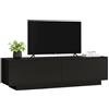 Dmora - Mobile porta TV Zaur, Credenza da soggiorno, Armadio basso per TV, Base parete attrezzata, 140x36h38 cm, Nero