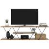 Dmora - Mobile porta TV Lysithea, Credenza da soggiorno, Armadio basso per TV, Base parete attrezzata, 120x30h33 cm, Nero e Noce