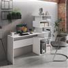 Dmora Scrivania Ligure 158x40x135h cm Bianco 6 Vani Materiale Piano in Legno Nobilitato, Colore Ripiano Bianco