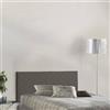 Talamo Italia - Letto piazza e mezza Cleo, Testata in ecopelle a muro, 100% Made in Italy, adatta a letto da una piazza e mezza, Cm 130x60, Tortora