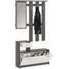 Dmora Mobile da Ingresso Sargassi 25.5x100x190h cm Beige Specchio Incluso 8 Paia, 2 Ripiani