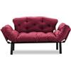 Dmora Divano Letto 2 Posti Zeeusis 155x70 cm Rosso Contenitore Reclinabile, Braccioli