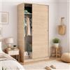 Dmora Guardaroba 2 Ante Kilimangiaro 50x204h cm Marrone Rovere Appendiabiti un Ripiano, Armadio Camera da Letto 2 Ante