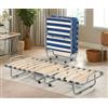 Talamo Italia-Letto Priscilla, Brandina Singola Ortopedico e Pieghevole, 100% Made in Italy, con Materasso Cm 80x190 Incluso, Azzurro