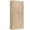 Dmora - Guardaroba 2 ante Audette, Mobile camera da letto, Cabina armadio portabiti, Armadio appendiabiti, 79x36 h170 cm, Quercia