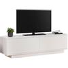 Dmora - Mobile porta TV Ganymede, Credenza da soggiorno, Armadio basso per TV, Base parete attrezzata, 140x36 h38 cm, Bianco