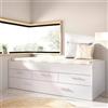 Dmora Letto per Bambini Alben 95x194.3 cm Bianco Contenitore Dimensione Materasso 90x190 cm, Lettino Singolo