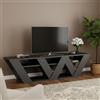 Dmora - Mobile porta TV Alde, Credenza da soggiorno, Armadio basso per TV, Base parete attrezzata, 158x30h40 cm, Antracite