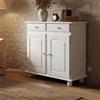 Dmora Credenza Paderborn, Buffet da Soggiorno, Madia da Salotto, Dispensa da Cucina, 88x43 h87 cm, Bianco