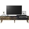 Dmora - Mobile porta TV Alnilam, Credenza da soggiorno, Armadio basso per TV, Base parete attrezzata, 180x45h35 cm, Antracite e Noce