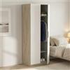 Dmora - Guardaroba 2 Ante Isere, Mobile Camera da Letto, Cabina Armadio portabiti, Armadio Appendiabiti, 79x51 h203 cm, Rovere e Bianco Opaco