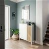 Dmora Mobile da Ingresso Williamsport 24x77x91h cm Bianco Specchio Incluso 3 Ripiani, Modulabile