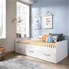 Dmora Letto per Bambini Adamello 97x194.3 cm Bianco Contenitore Dimensione Materasso 90x190 cm, Lettino Singolo