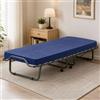 Talamo Italia - Letto pieghevole Venera, Brandina con rete 15 doghe, Materasso incluso, Lettino salvaspazio, 100% Made in Italy, 80x190h39 cm