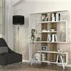 Dmora - Libreria Gienah, Scaffale da ufficio, Mobile portalibri, Biblioteca, 120x20h162 cm, Bianco e Noce