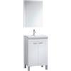 Dmora Mobile Sottolavabo Naperville 80x50x40h cm Bianco Specchio Incluso 2 Ante, Apertura Battente